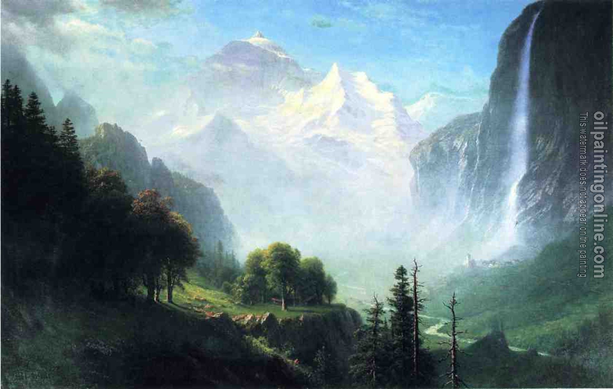 Bierstadt, Albert - Staubbach Falls Near Lauterbrunnen Switzerland